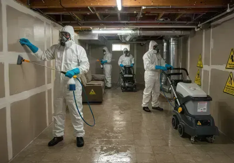 Basement Moisture Removal and Structural Drying process in Cambridge Springs, PA